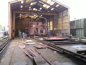 Photograph of a flower and lake